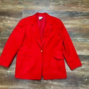 Talbots | Vintage Red Blazer 100% Wool Fully Lined Size 18